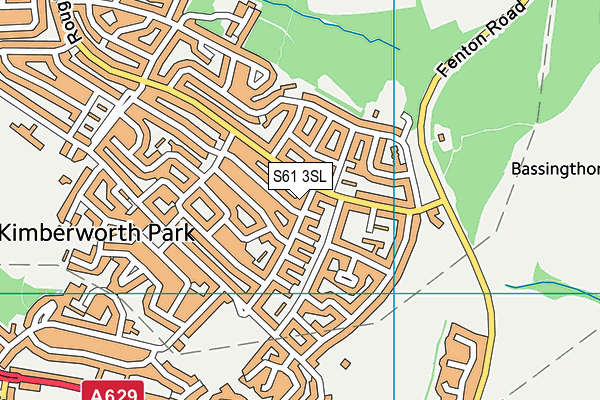 S61 3SL map - OS VectorMap District (Ordnance Survey)