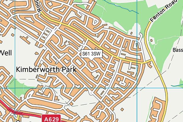 S61 3SW map - OS VectorMap District (Ordnance Survey)