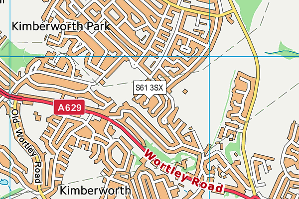 S61 3SX map - OS VectorMap District (Ordnance Survey)