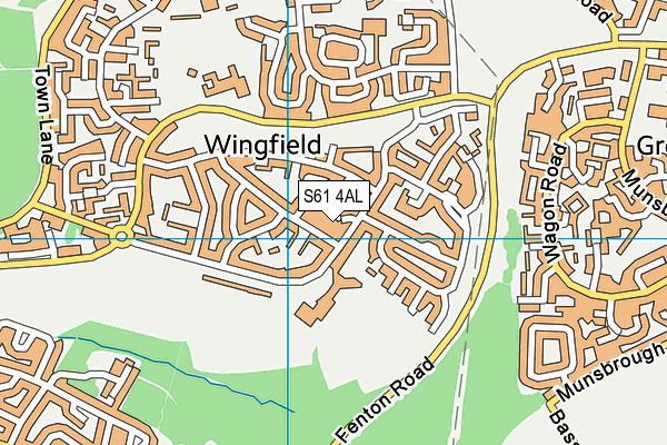 S61 4AL map - OS VectorMap District (Ordnance Survey)