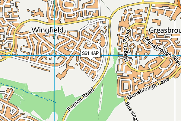 S61 4AP map - OS VectorMap District (Ordnance Survey)