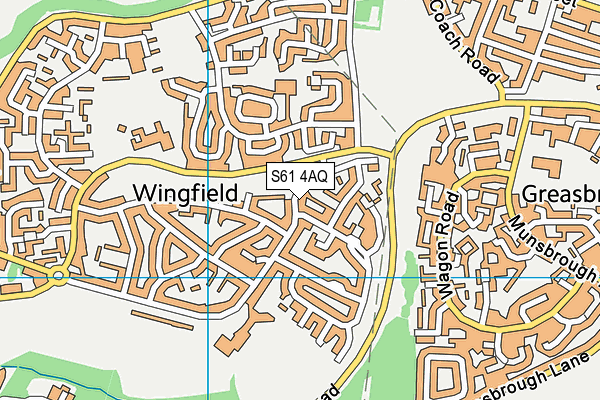 S61 4AQ map - OS VectorMap District (Ordnance Survey)