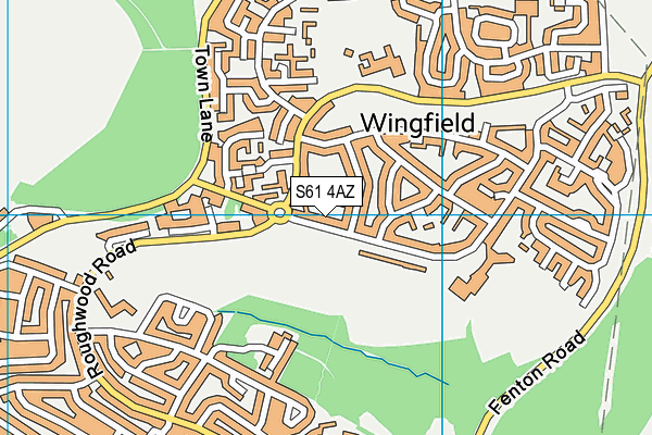 S61 4AZ map - OS VectorMap District (Ordnance Survey)
