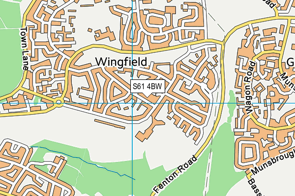 S61 4BW map - OS VectorMap District (Ordnance Survey)