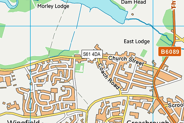 S61 4DA map - OS VectorMap District (Ordnance Survey)