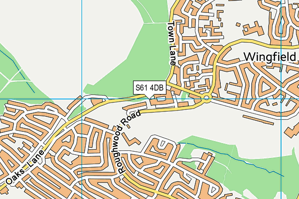 Roughwood Recreation Centre (Closed) map (S61 4DB) - OS VectorMap District (Ordnance Survey)