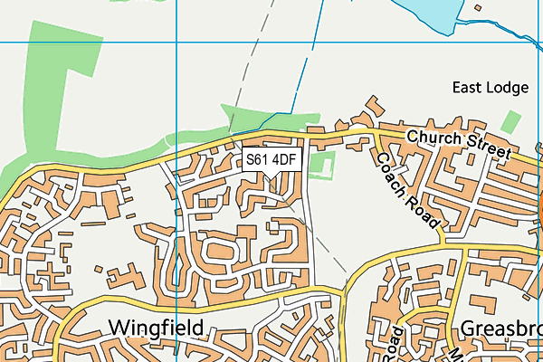 S61 4DF map - OS VectorMap District (Ordnance Survey)