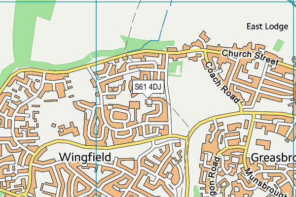 S61 4DJ map - OS VectorMap District (Ordnance Survey)
