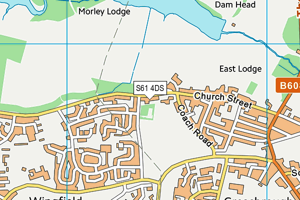 S61 4DS map - OS VectorMap District (Ordnance Survey)