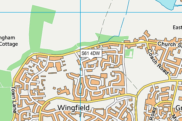 S61 4DW map - OS VectorMap District (Ordnance Survey)
