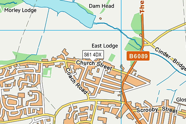 S61 4DX map - OS VectorMap District (Ordnance Survey)