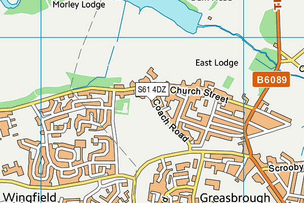 S61 4DZ map - OS VectorMap District (Ordnance Survey)