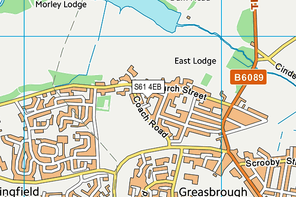 S61 4EB map - OS VectorMap District (Ordnance Survey)