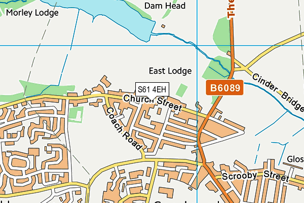 S61 4EH map - OS VectorMap District (Ordnance Survey)