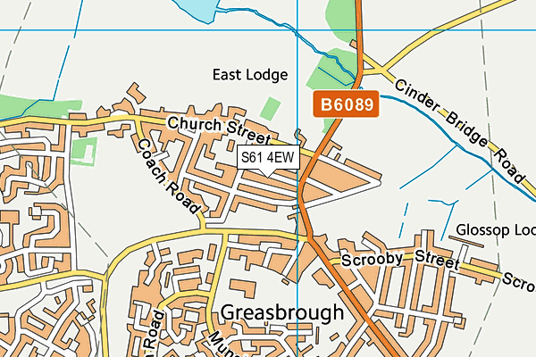 S61 4EW map - OS VectorMap District (Ordnance Survey)