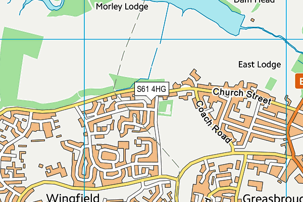S61 4HG map - OS VectorMap District (Ordnance Survey)