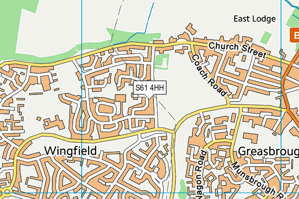 S61 4HH map - OS VectorMap District (Ordnance Survey)