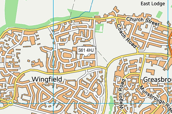 S61 4HJ map - OS VectorMap District (Ordnance Survey)
