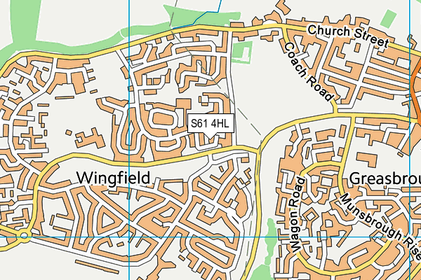 S61 4HL map - OS VectorMap District (Ordnance Survey)