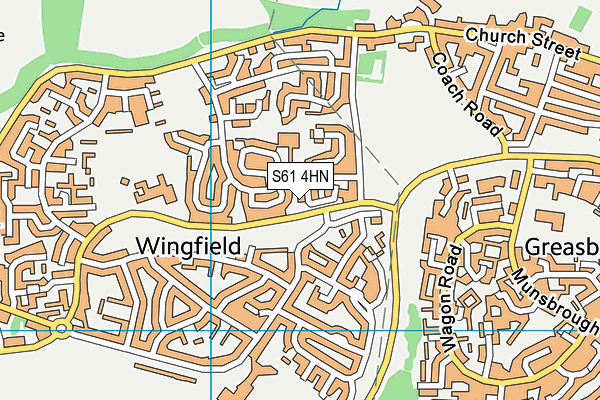 S61 4HN map - OS VectorMap District (Ordnance Survey)