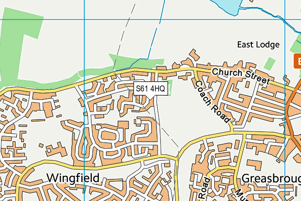 S61 4HQ map - OS VectorMap District (Ordnance Survey)