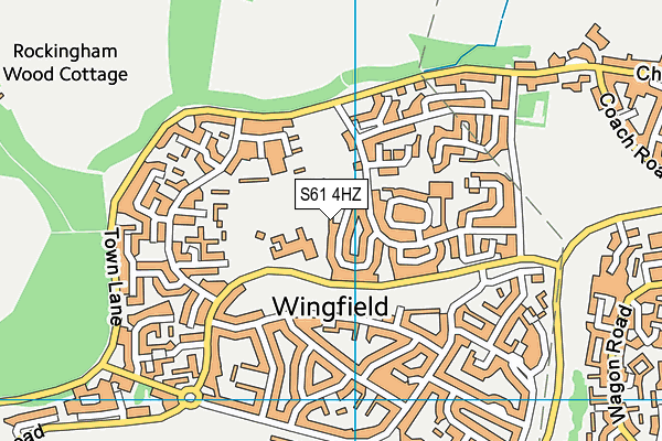 S61 4HZ map - OS VectorMap District (Ordnance Survey)