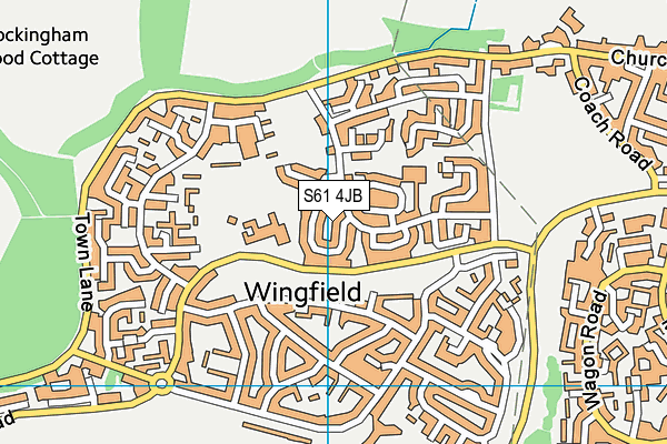 S61 4JB map - OS VectorMap District (Ordnance Survey)