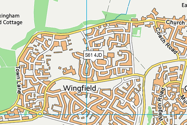 S61 4JD map - OS VectorMap District (Ordnance Survey)