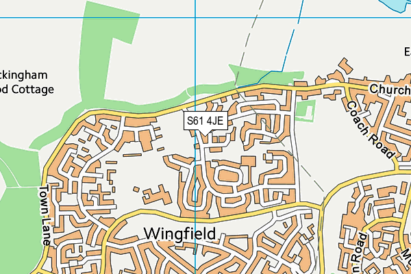 S61 4JE map - OS VectorMap District (Ordnance Survey)