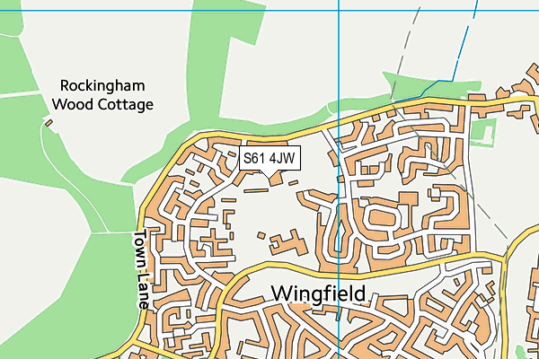 S61 4JW map - OS VectorMap District (Ordnance Survey)