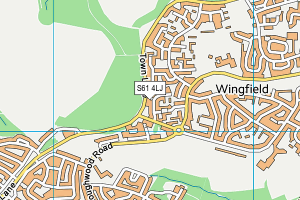 S61 4LJ map - OS VectorMap District (Ordnance Survey)