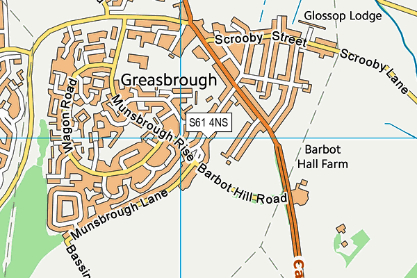 S61 4NS map - OS VectorMap District (Ordnance Survey)