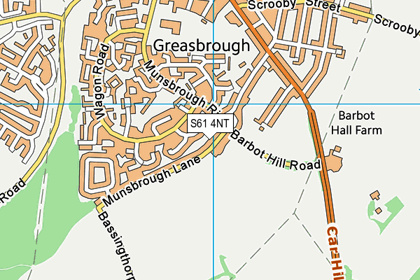 S61 4NT map - OS VectorMap District (Ordnance Survey)