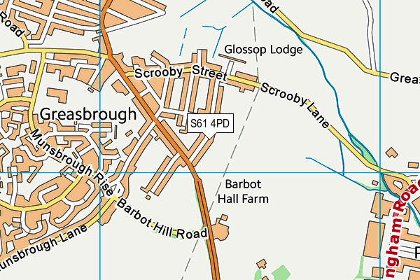 S61 4PD map - OS VectorMap District (Ordnance Survey)