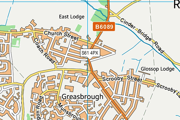 S61 4PX map - OS VectorMap District (Ordnance Survey)