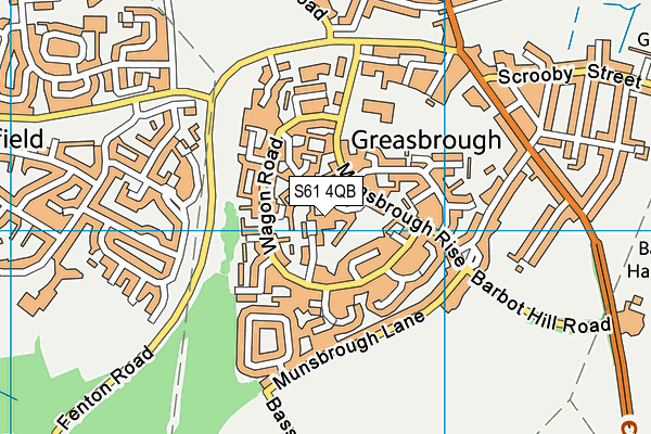 S61 4QB map - OS VectorMap District (Ordnance Survey)