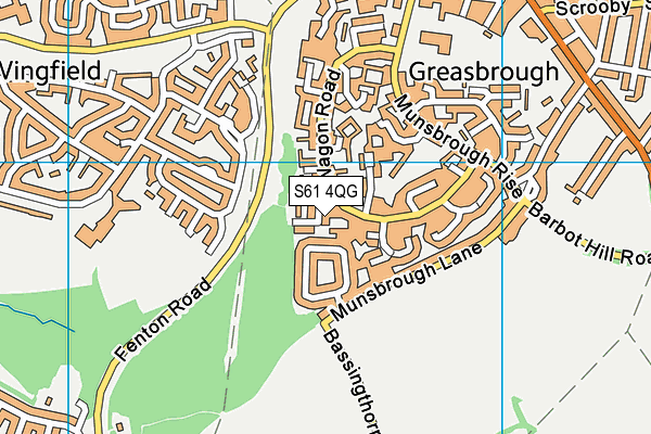 S61 4QG map - OS VectorMap District (Ordnance Survey)