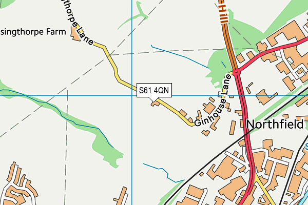 S61 4QN map - OS VectorMap District (Ordnance Survey)