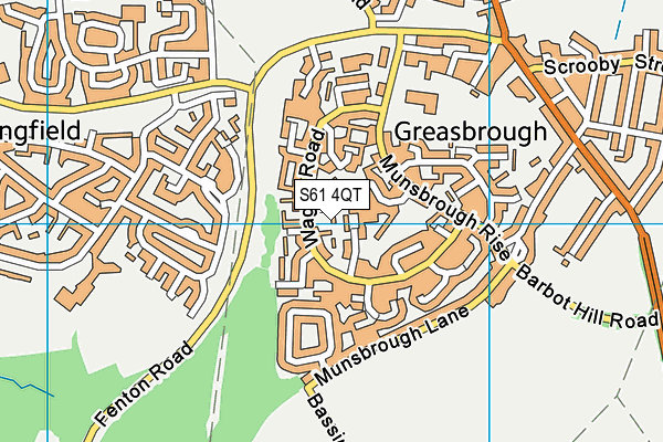 S61 4QT map - OS VectorMap District (Ordnance Survey)