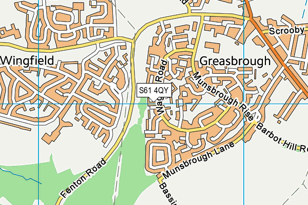 S61 4QY map - OS VectorMap District (Ordnance Survey)