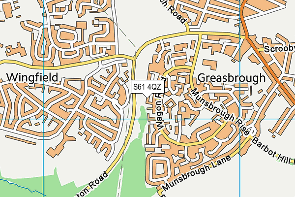 S61 4QZ map - OS VectorMap District (Ordnance Survey)