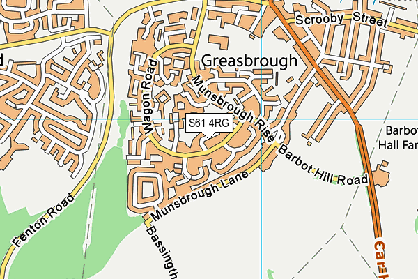 S61 4RG map - OS VectorMap District (Ordnance Survey)