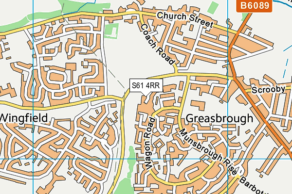 S61 4RR map - OS VectorMap District (Ordnance Survey)