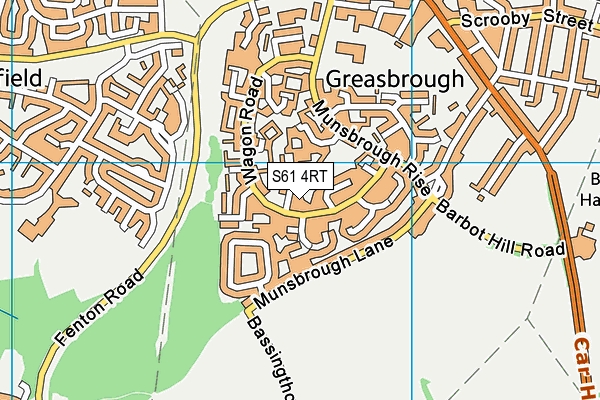 S61 4RT map - OS VectorMap District (Ordnance Survey)