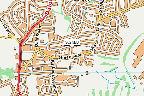 S62 5BD map - OS VectorMap District (Ordnance Survey)