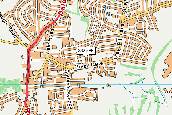 S62 5BE map - OS VectorMap District (Ordnance Survey)