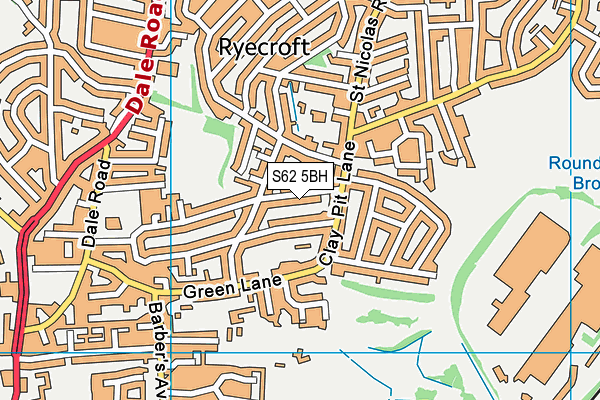 S62 5BH map - OS VectorMap District (Ordnance Survey)