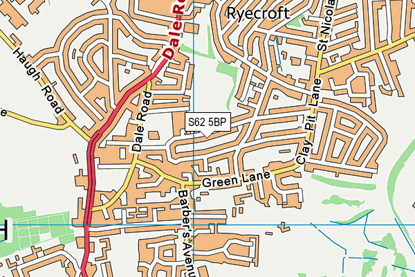 S62 5BP map - OS VectorMap District (Ordnance Survey)