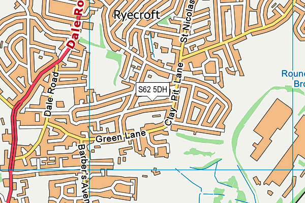 S62 5DH map - OS VectorMap District (Ordnance Survey)