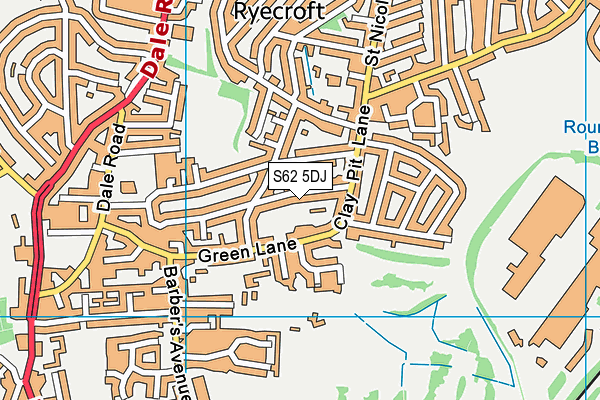 S62 5DJ map - OS VectorMap District (Ordnance Survey)